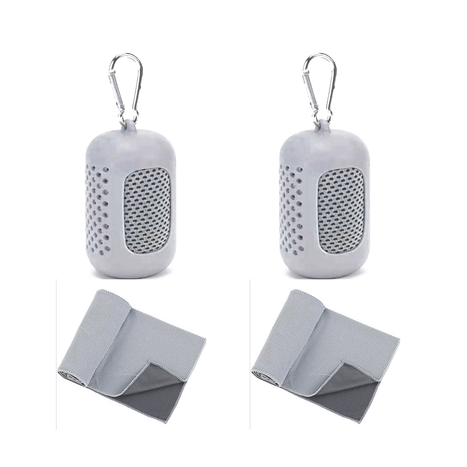 Cooling Towel 2 Pack,Sweat Towel for Athletes Cool Towels for Neck and Face Travel Camping Sports Towel Ice Towel for Instant Cooling Soft Breathable Chilly Towel (Orange&Purple, Microfiber)