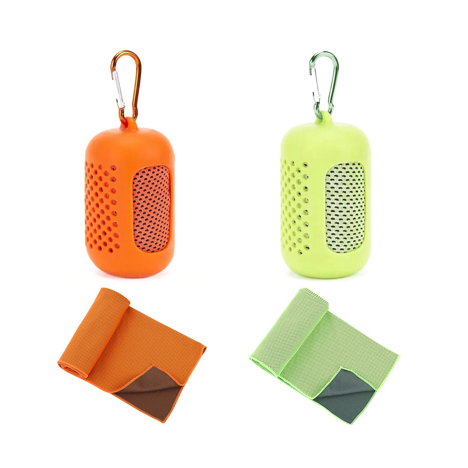 Cooling Towel 2 Pack,Sweat Towel for Athletes Cool Towels for Neck and Face Travel Camping Sports Towel Ice Towel for Instant Cooling Soft Breathable Chilly Towel (Orange&Purple, Microfiber)