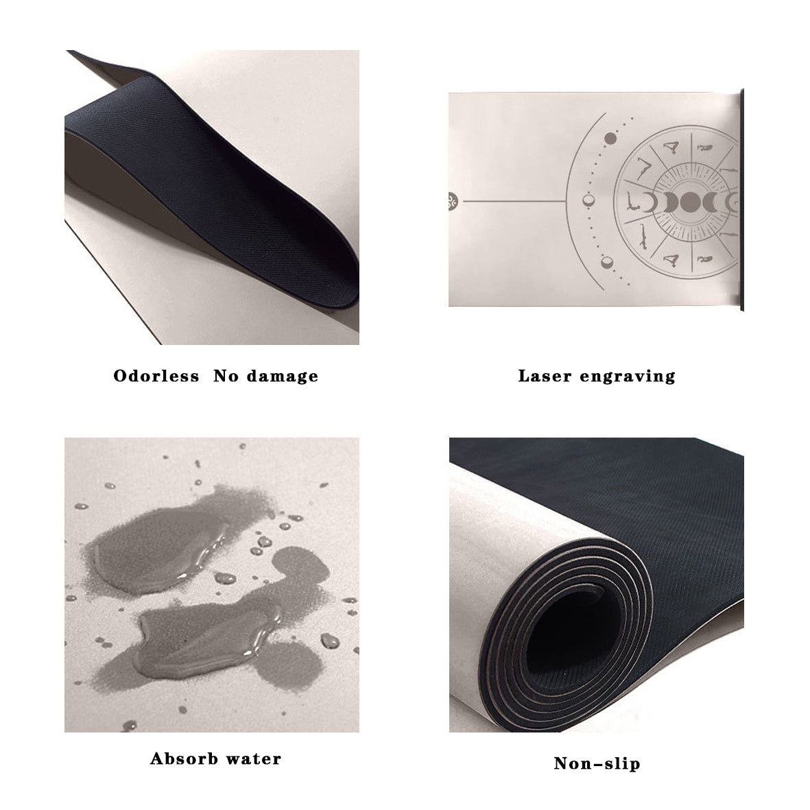 PU rubber yoga fitness mat lengthened and widened non-slip mat