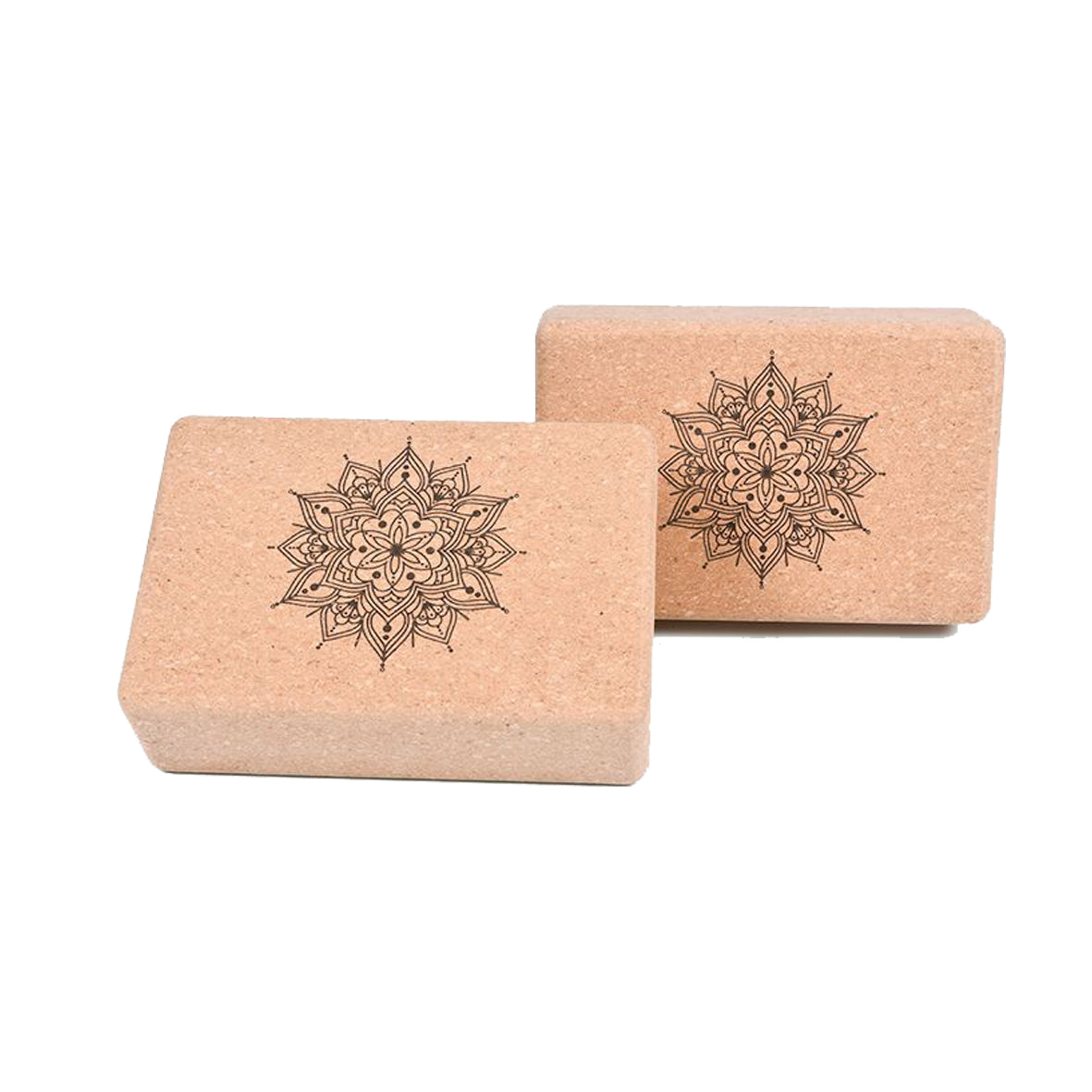 Cork Yoga Block Yoga Strap Set 8 Feet - Non-Slip Yoga Blocks with Stretching Strap for Flexibility - 9x6x3 inch - Yoga Props And Accessories