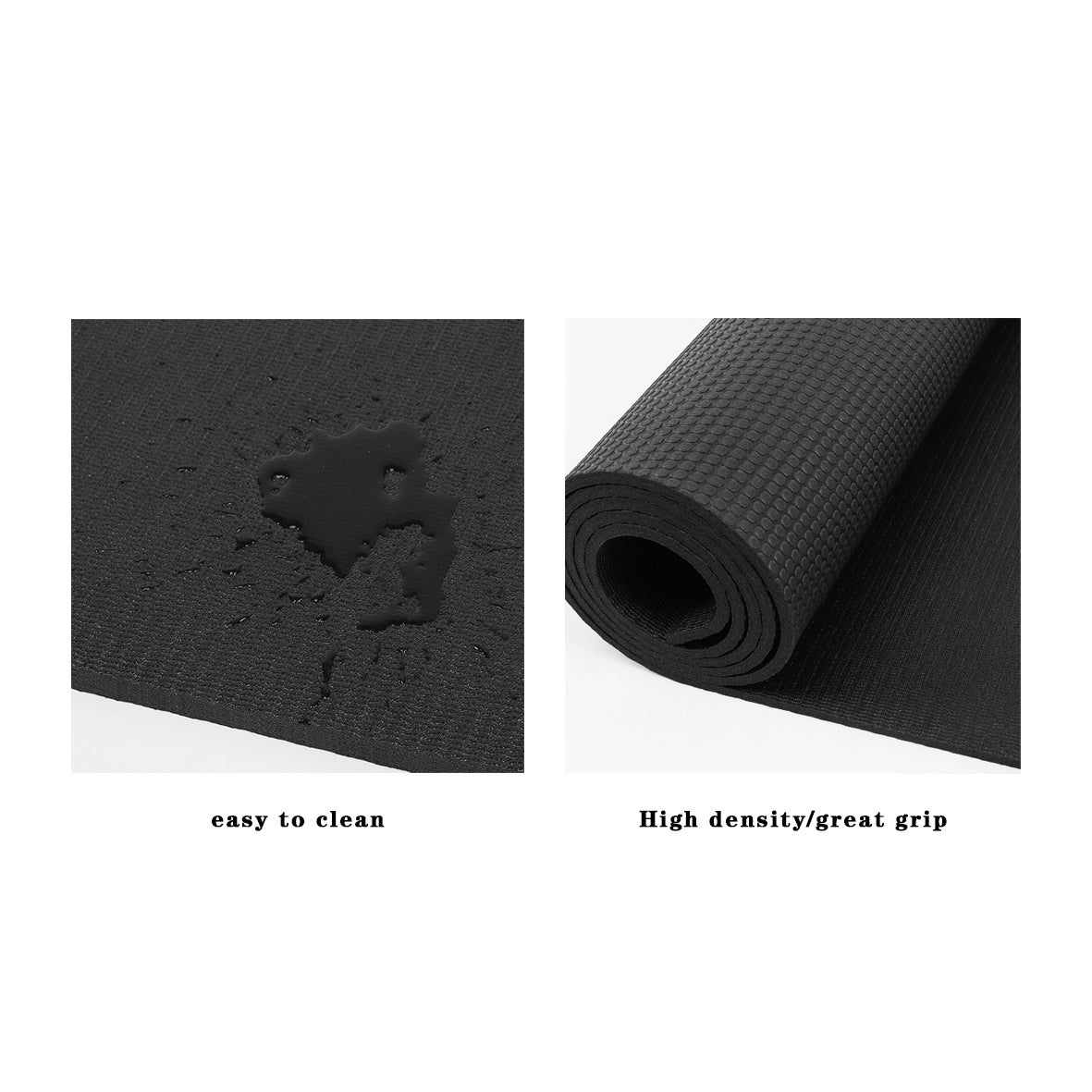 Yoga Mat – Premium 6mm Thick PVC Material Yoga and Fitness Mat, Ultimate Density for Cushion, Support and Stability, Superior Dry Grip to Prevent Slipping