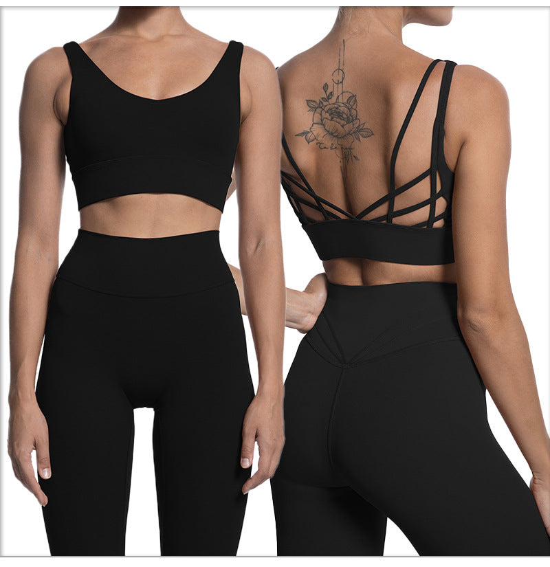 Women 2 Piece Workout solid color Set Crop Top High Waist Yoga Leggings Pants Tracksuit Sweatsuit Sports Active