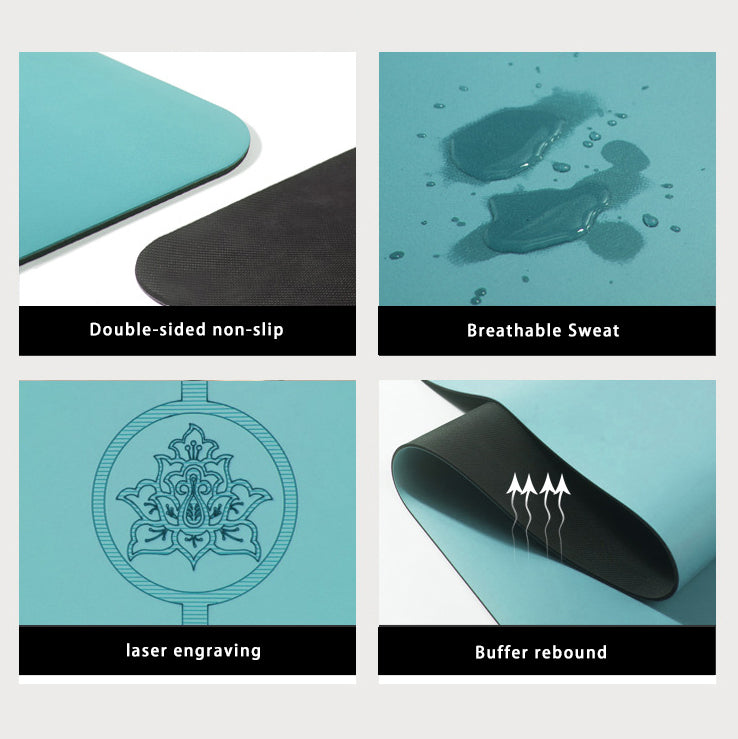 PU rubber thickened yoga mat sweat-absorbing non-slip fitness mat