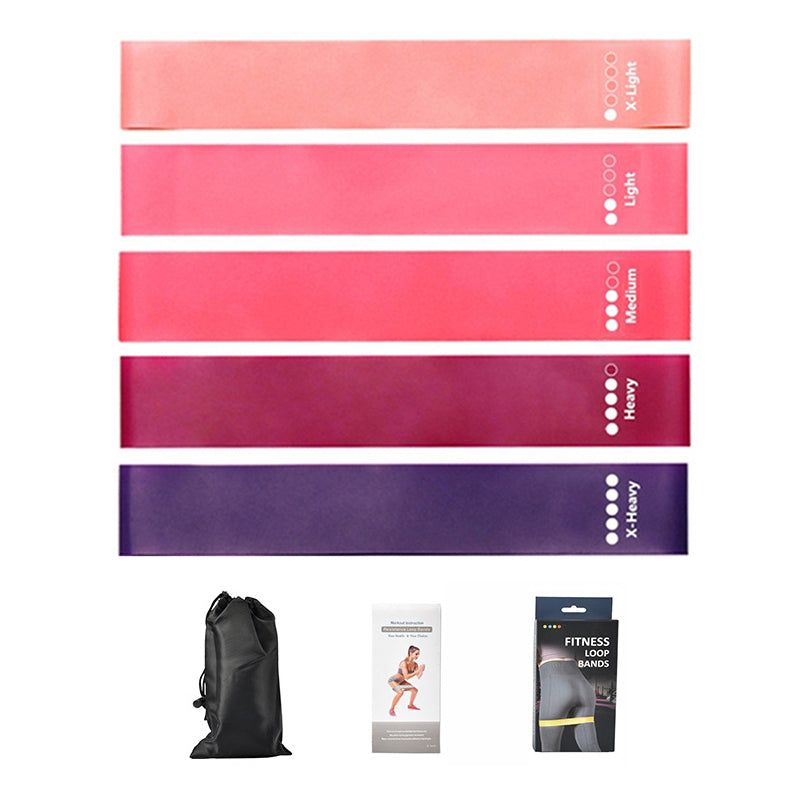 Resistance Bands, Exercise Workout Bands for Women and Men,Pack of 5 Different Resistance Levels Elastic Band