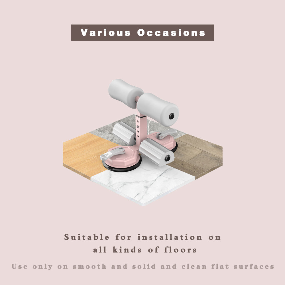 Sit-up aid, portable sit-up exercise equipment with 2 strong suction cups and adjustable stand