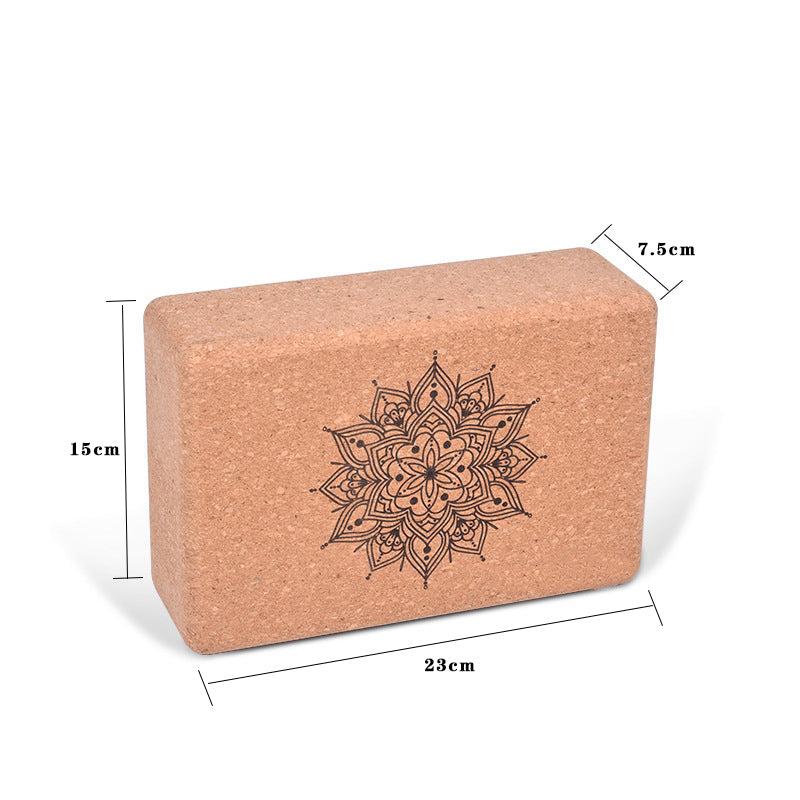 Cork Yoga Block Yoga Strap Set 8 Feet - Non-Slip Yoga Blocks with Stretching Strap for Flexibility - 9x6x3 inch - Yoga Props And Accessories