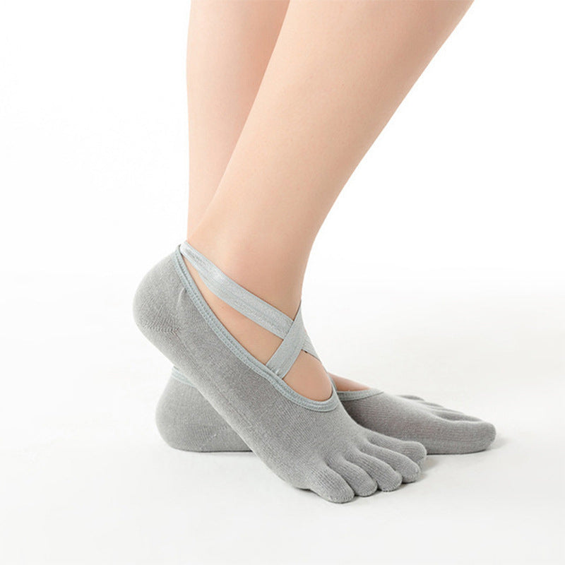 Yoga Socks for Women Non-Slip Grips & Straps, Ideal for Pilates, Pure Barre, Ballet, Dance, Barefoot Workout