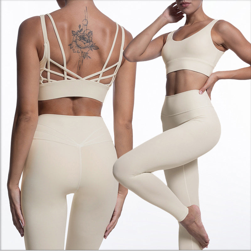 Women 2 Piece Workout solid color Set Crop Top High Waist Yoga Leggings Pants Tracksuit Sweatsuit Sports Active