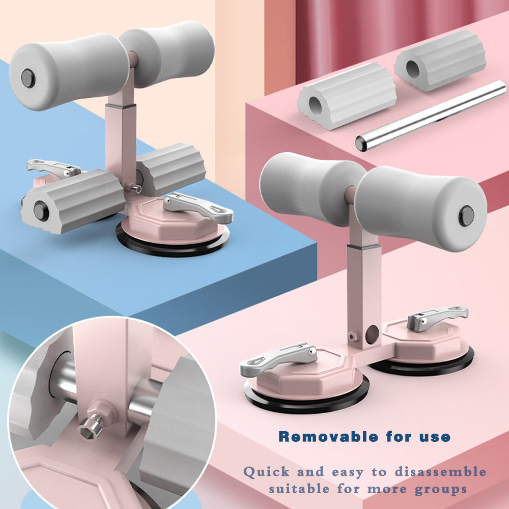 Sit-up aid, portable sit-up exercise equipment with 2 strong suction cups and adjustable stand