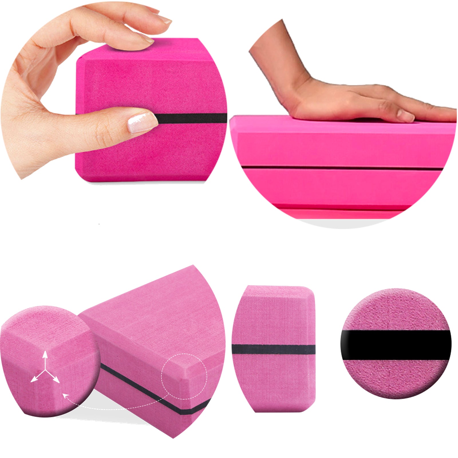 Yoga Blocks 2 Pack High Density EVA Foam Pillow cube Yoga Accessories Pilates Meditation Block to Support and Improve poses and flexibility perfect for Home or Gym