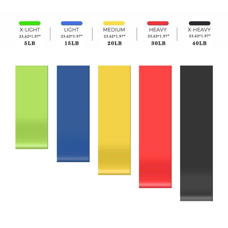 Resistance Bands, Exercise Workout Bands for Women and Men,Pack of 5 Different Resistance Levels Elastic Band