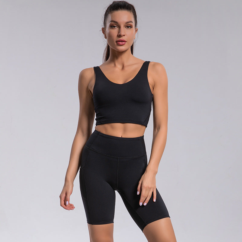 Women's Workout Outfit 2 pieces solid colours Set Seamless Yoga Workout Set High Waist Leggings with Sports Bra Gym Clothes Sets