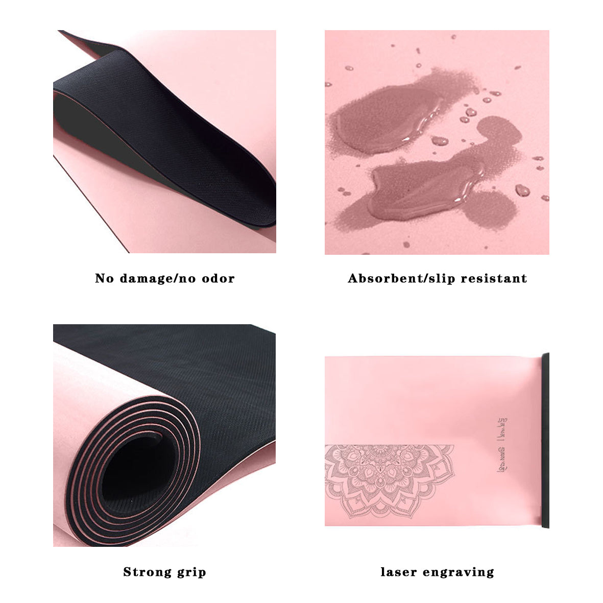 Non Slip Yoga Mat Premium Thick 5MM PU Rubber Non Slip Exercise Fitness Mat for All Types of Yoga Pro Yoga Mats for Women Pilates Floor Workouts travel yoga mat