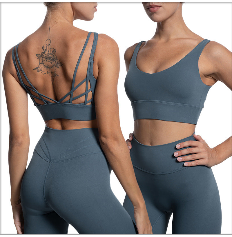 Women 2 Piece Workout solid color Set Crop Top High Waist Yoga Leggings Pants Tracksuit Sweatsuit Sports Active