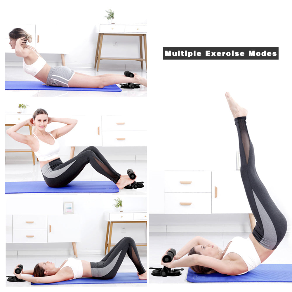 Sit-up aid, portable sit-up exercise equipment with 2 strong suction cups and adjustable stand