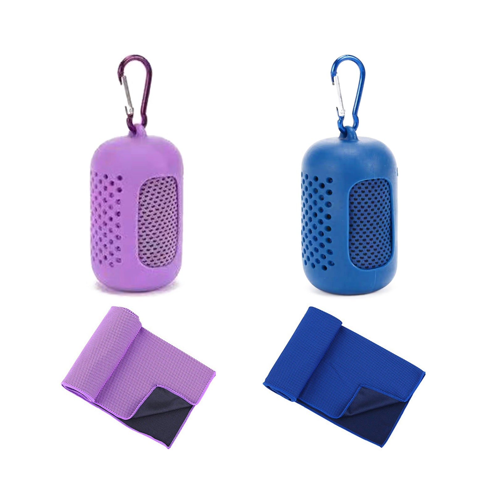 Cooling Towel 2 Pack,Sweat Towel for Athletes Cool Towels for Neck and Face Travel Camping Sports Towel Ice Towel for Instant Cooling Soft Breathable Chilly Towel (Orange&Purple, Microfiber)