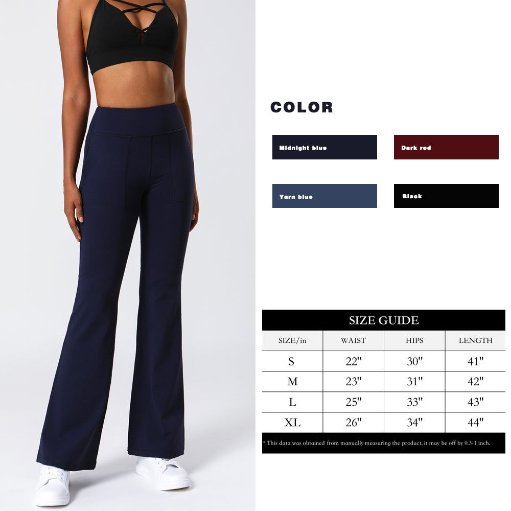 Women's Bootcut Yoga Pants with Pockets, High Waisted Tummy Control Workout Bootleg Pants Flared Work Dress Pants