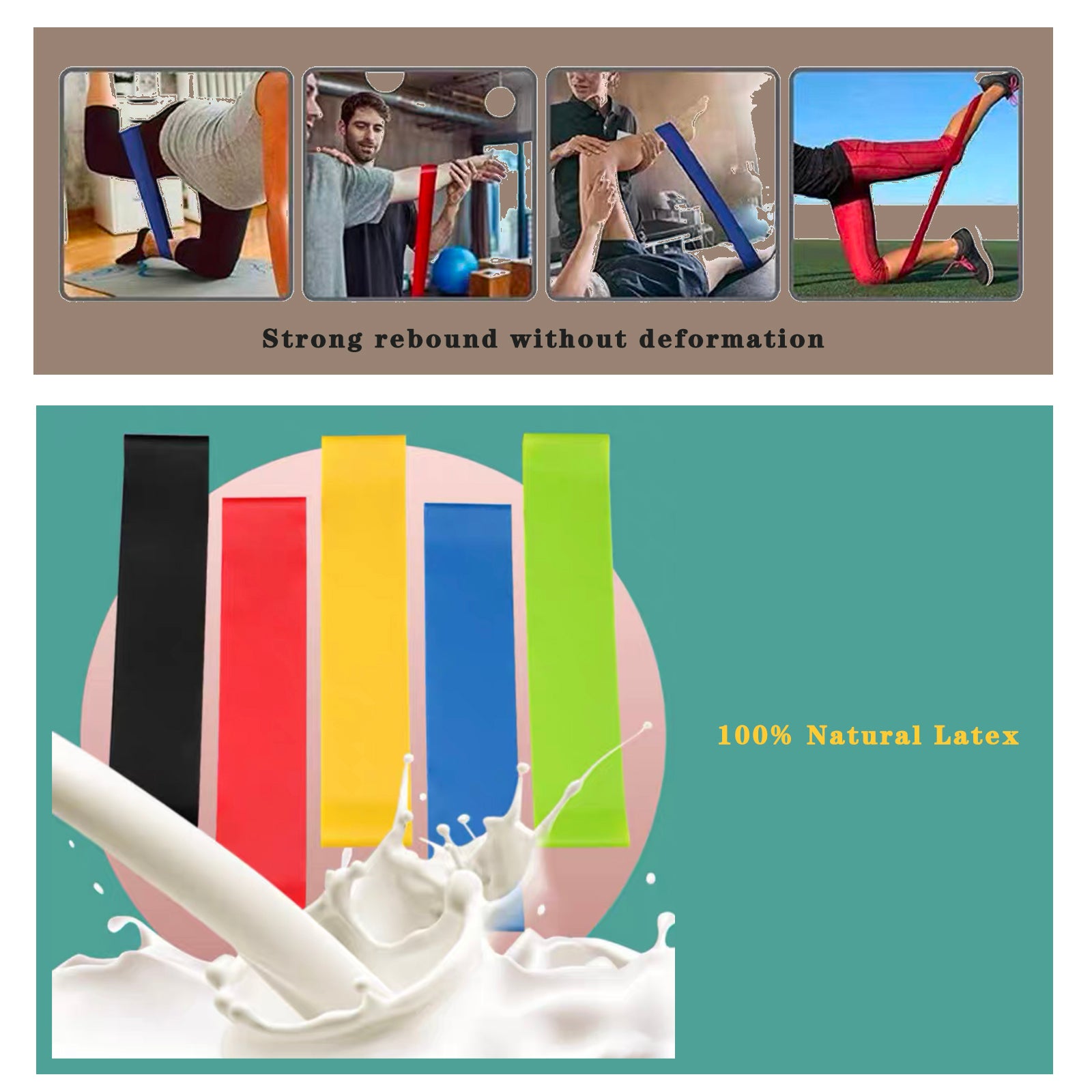 Resistance Bands, Exercise Workout Bands for Women and Men,Pack of 5 Different Resistance Levels Elastic Band