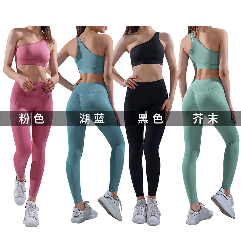Women Workout Sets 2 Pieces Suits High Waisted Yoga Leggings with Stretch Sports Bra Gym Tracksuits Active Set