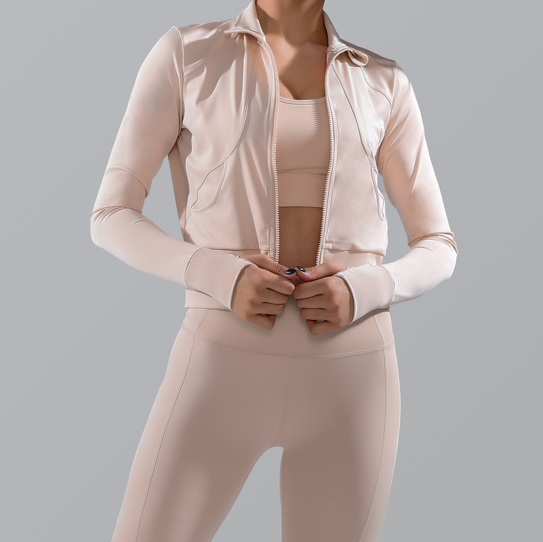 Women's 3 Pieces Workout Clothes Set Jacket Tank Top Leggings Outfit Sets Women