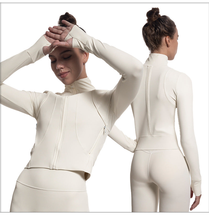 Women's Athletic Full Zip Lightweight Workout Jacket with Thumb Holes