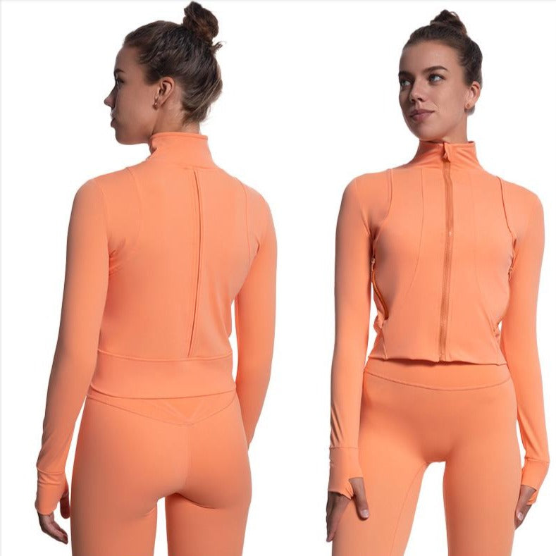 Women's Athletic Full Zip Lightweight Workout Jacket with Thumb Holes