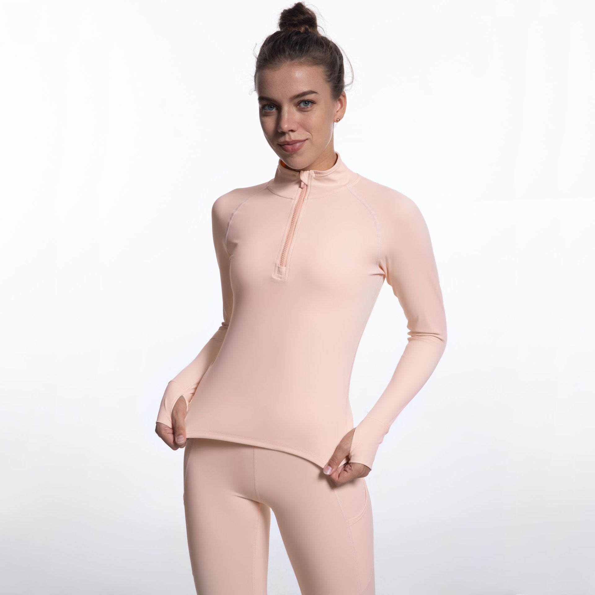 Women's Long Sleeve Workout Shirts Long Sleeve 1/4 Zip Pullover Athletic Hiking Running Workout Tops