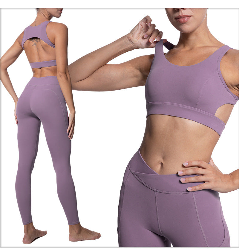 Women Athletic Outfits Exercise Set Seamless High Waist with Sports Bra 2 Piece Tracksuits