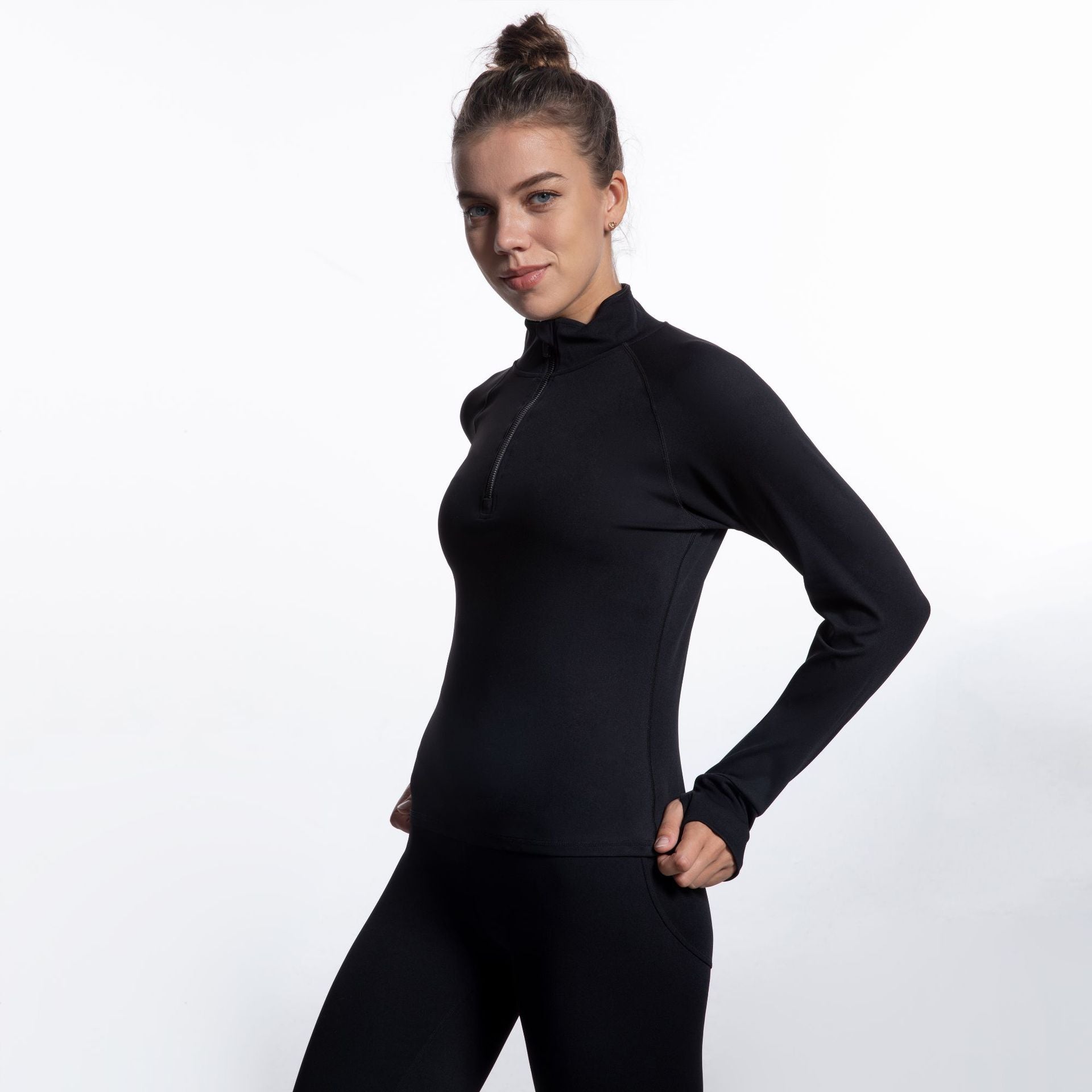Women's Long Sleeve Workout Shirts Long Sleeve 1/4 Zip Pullover Athletic Hiking Running Workout Tops