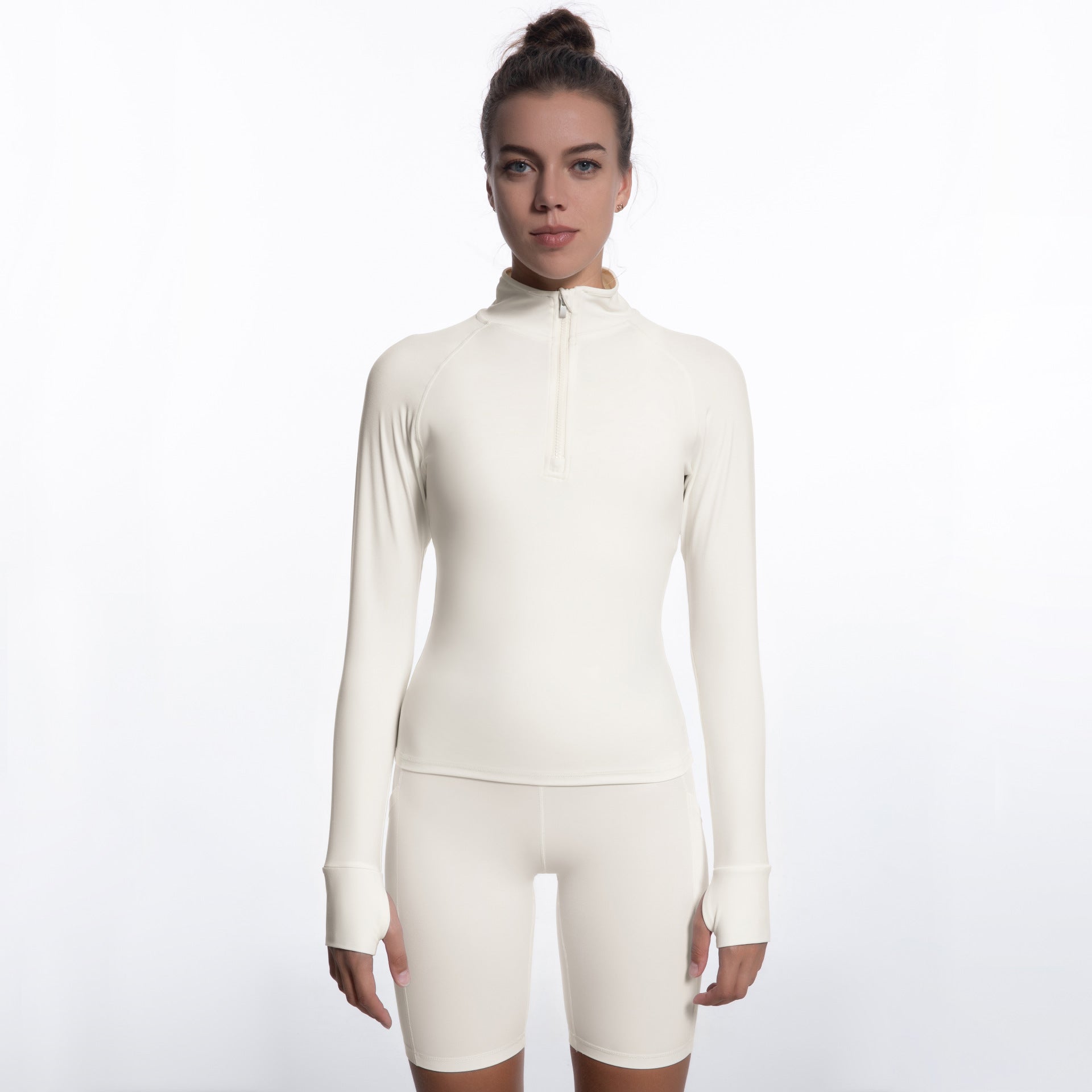 Women's Long Sleeve Workout Shirts Long Sleeve 1/4 Zip Pullover Athletic Hiking Running Workout Tops