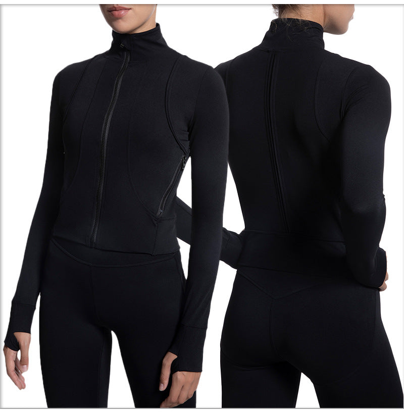 Women's Athletic Full Zip Lightweight Workout Jacket with Thumb Holes