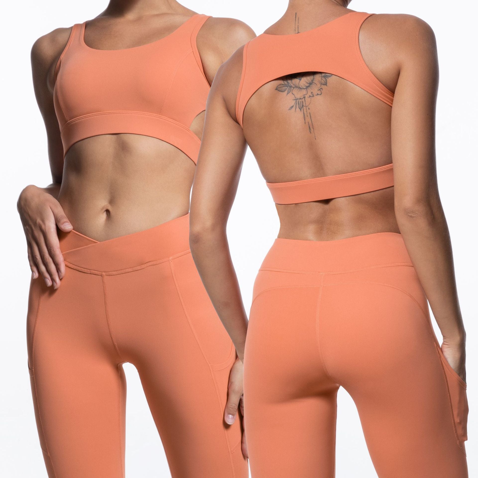 Women Athletic Outfits Exercise Set Seamless High Waist with Sports Bra 2 Piece Tracksuits