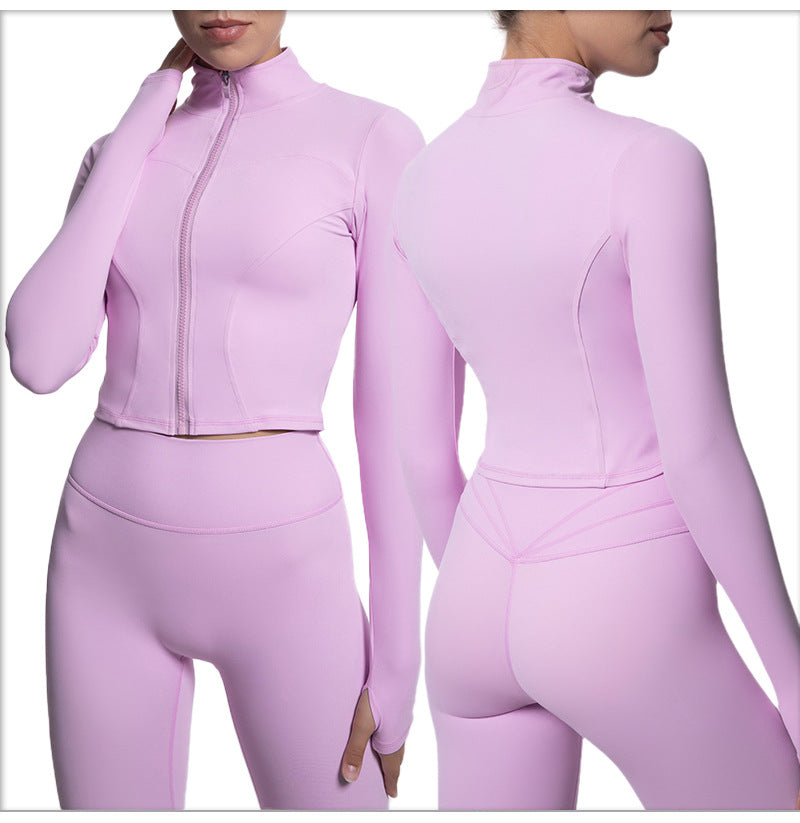 GIRL Women's Running Jacket, Workout Full Zip Lightweight Slim Fit Yoga Athletic Sports Shirt Jacket