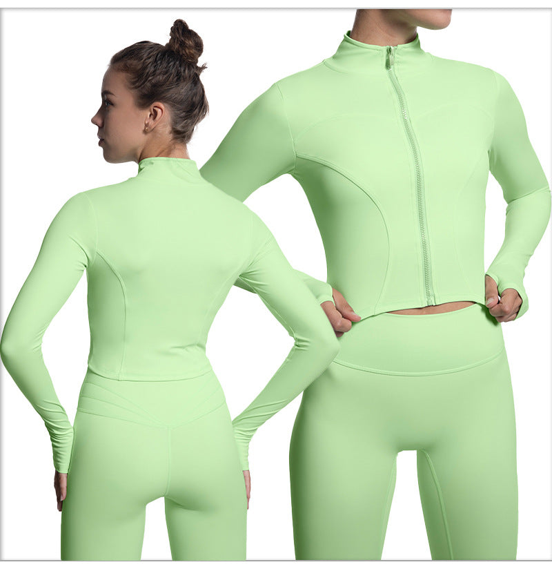 GIRL Women's Running Jacket, Workout Full Zip Lightweight Slim Fit Yoga Athletic Sports Shirt Jacket