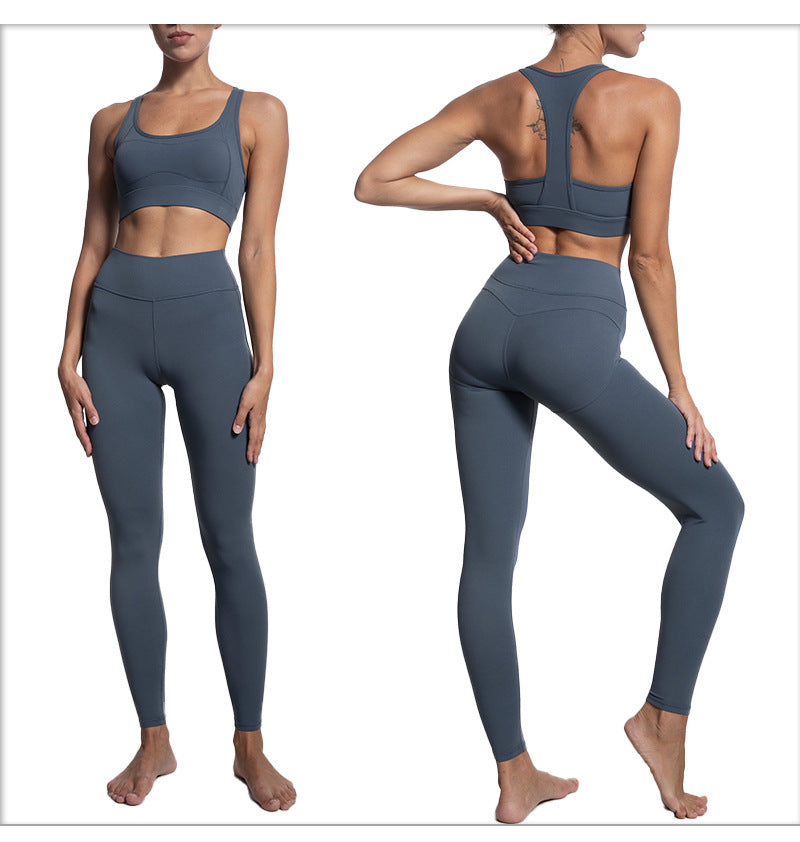 Women's Workout Outfit 2 Pieces Tracksuit- Yoga Leggings and Stretch Sports Bra Gym Clothes Set